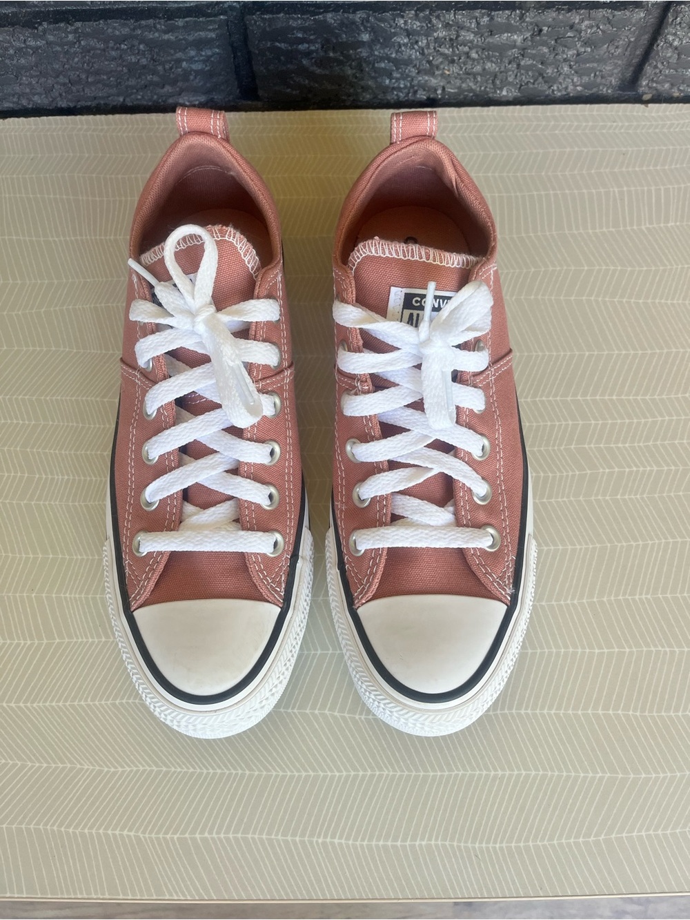 Converse Low Top Sneakers in Rose Pink with White Laces